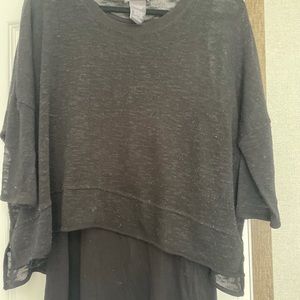 Black polyester long sleeve women’s shirt